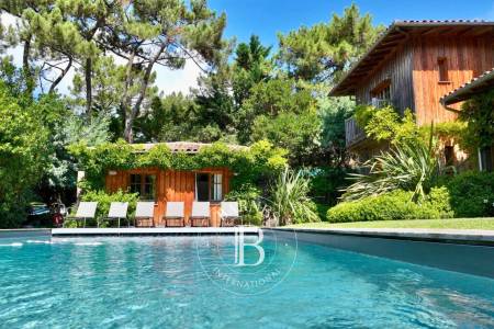 intérieur chaleureux villa de luxe Barnes Bassin d’Arcachon