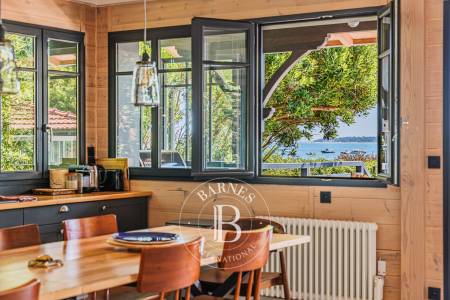 coin repas extérieur vue Bassin d’Arcachon